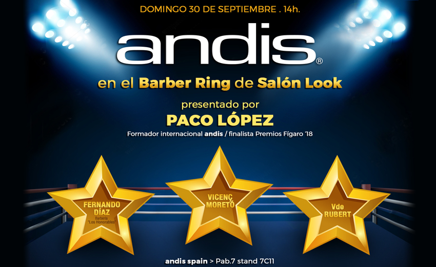 barber ring salon look con andis